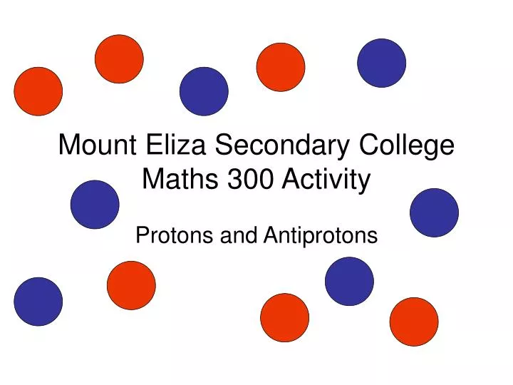 mount eliza secondary college maths 300 activity