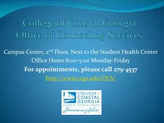 College of Coastal Georgia Office of Counseling Services