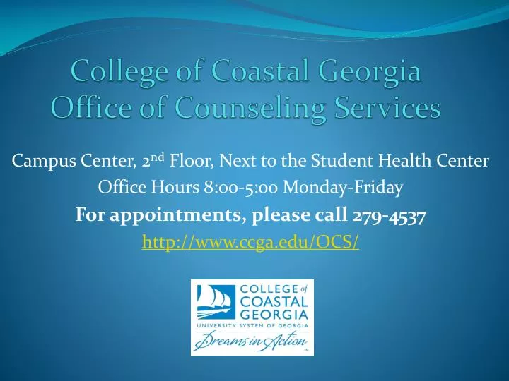 college of coastal georgia office of counseling services