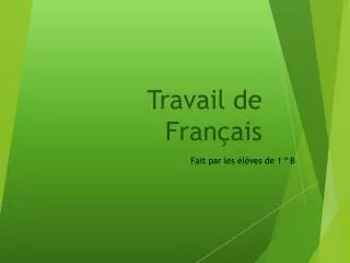 travail de fran ais