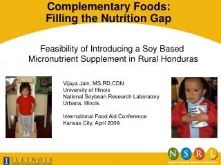 Complementary Foods: Filling the Nutrition Gap