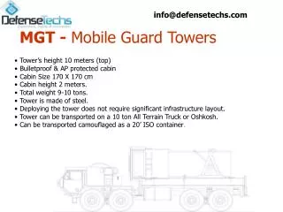 MGT - Mobile Guard Towers