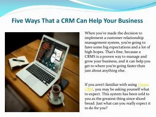 Five Ways That a CRM Can Help Your Business