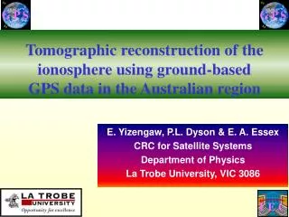Tomographic reconstruction of the ionosphere using ground-based GPS data in the Australian region