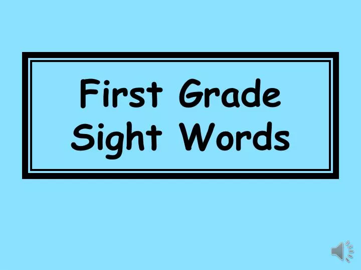 first grade sight words