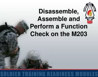 Disassemble, Assemble and Perform a Function Check on the M203