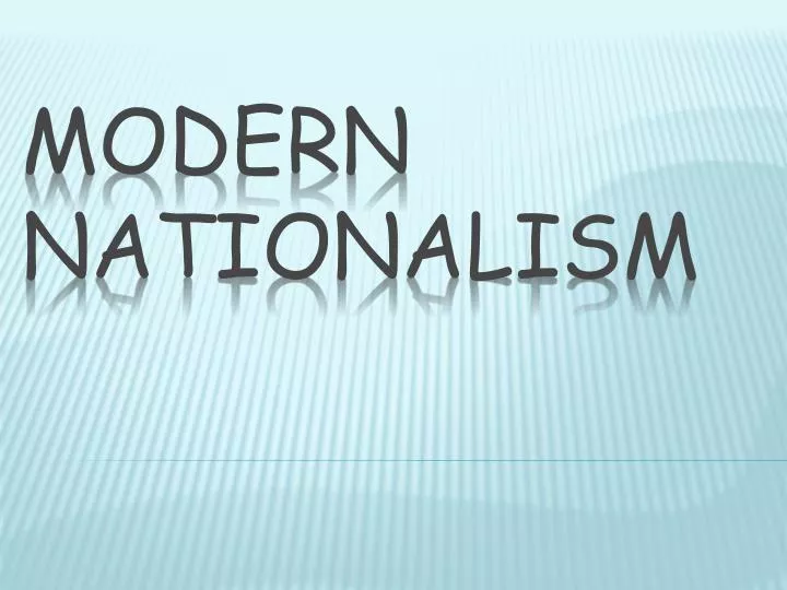 modern nationalism