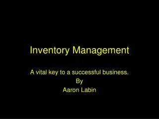 Inventory Management