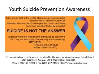 Youth Suicide P revention A wareness