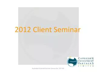 2012 Client Seminar
