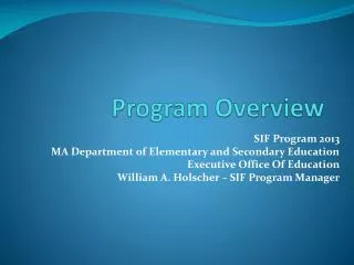 Program Overview