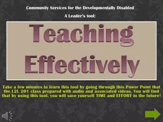 Teaching Effectively