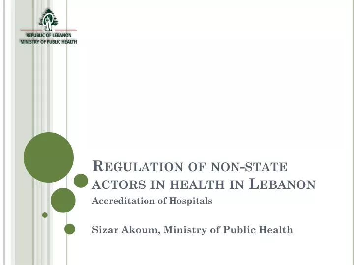 regulation of non state actors in health in lebanon
