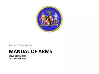 Manual of arms Steve Giovannini 02 February 2013