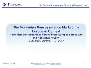 The Romanian Bancassurance Market in a European Context