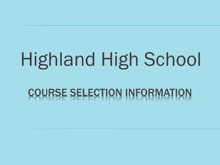 highland high school