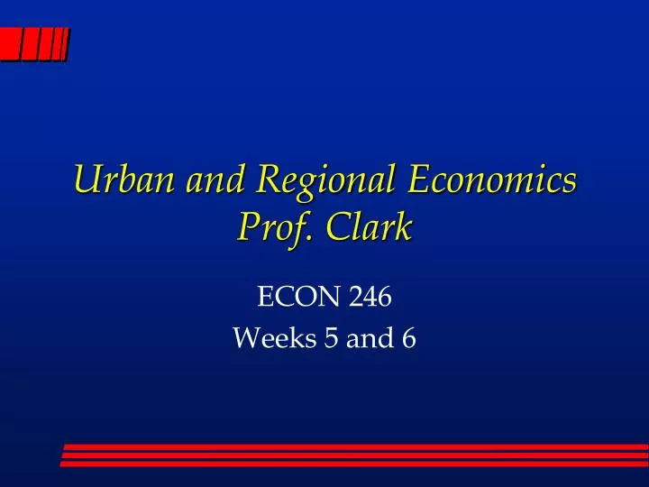 urban and regional economics prof clark