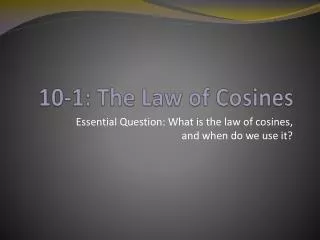 10-1: The Law of Cosines