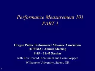 Performance Measurement 101 PART 1