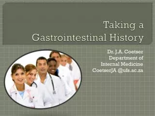 Taking a Gastrointestinal History