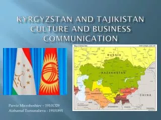 Kyrgyzstan and Tajikistan culture and business communication