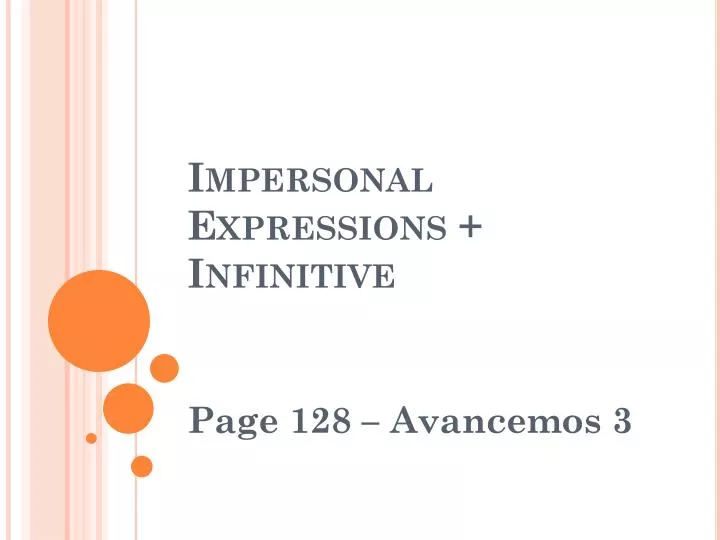 impersonal expressions infinitive