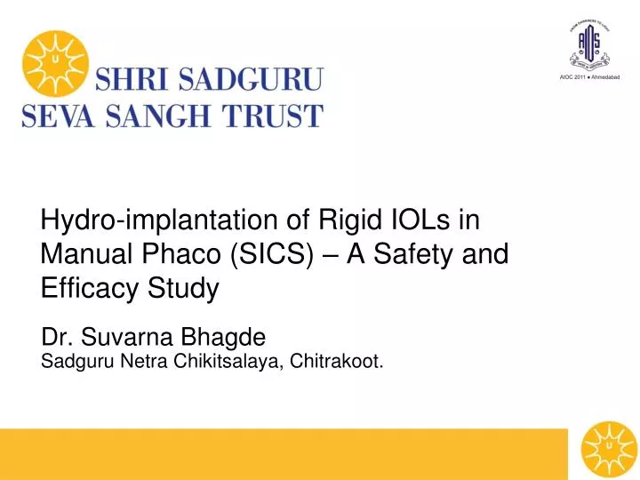 hydro implantation of rigid iols in manual phaco sics a safety and efficacy study
