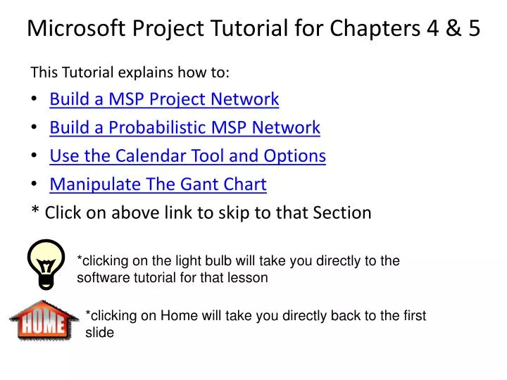 microsoft project tutorial for chapters 4 5
