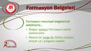 formasyon belgeleri
