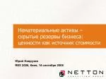 Нематериальные активы – скрытые резервы бизнеса: ценности как источник стоимости - slide 1