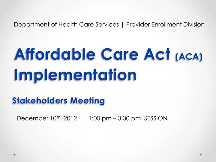 affordable care act aca implementation