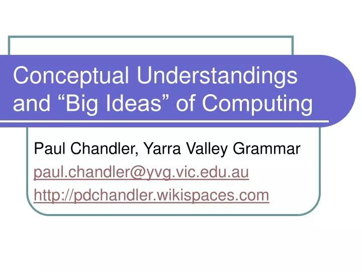 conceptual understandings and big ideas of computing