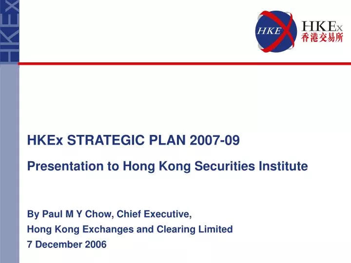 presentation to hong kong securities institute