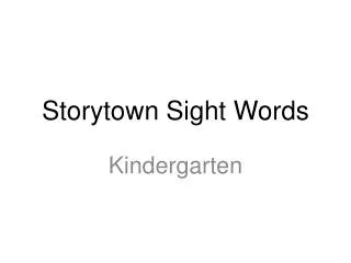 Storytown Sight Words