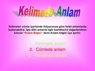 kelimede anlam c mlede anlam paragrafta anlam