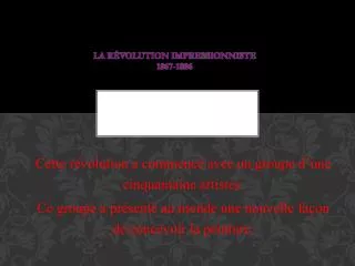 la r volution impressionniste 1867 1886