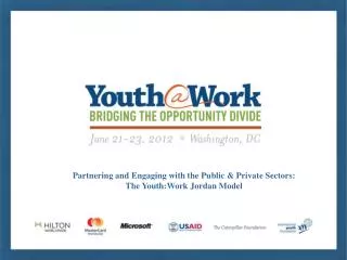 Partnering and Engaging with the Public &amp; Private Sectors: The Youth:Work Jordan Model