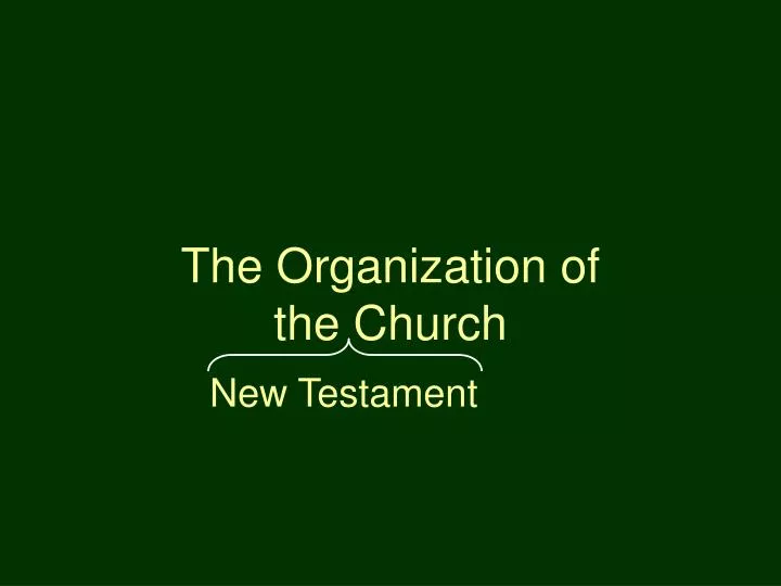 the organization of the church