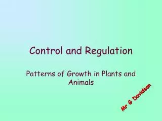 Control and Regulation