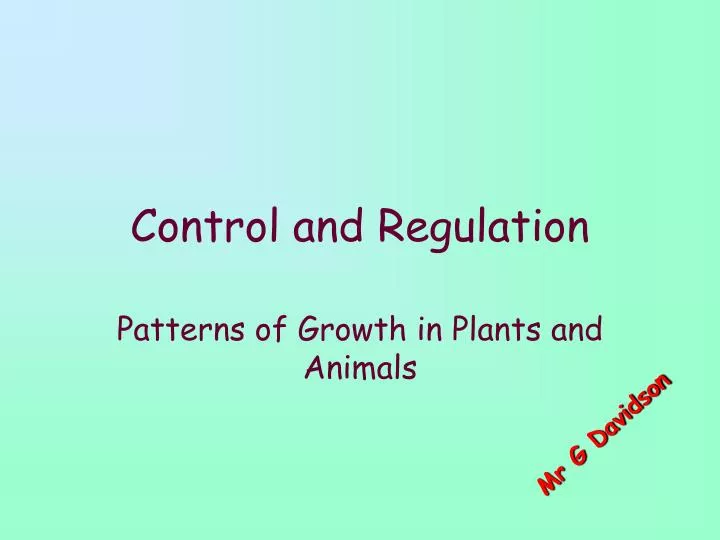control and regulation