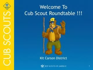 Welcome To Cub Scout Roundtable !!!