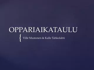 oppariaikataulu