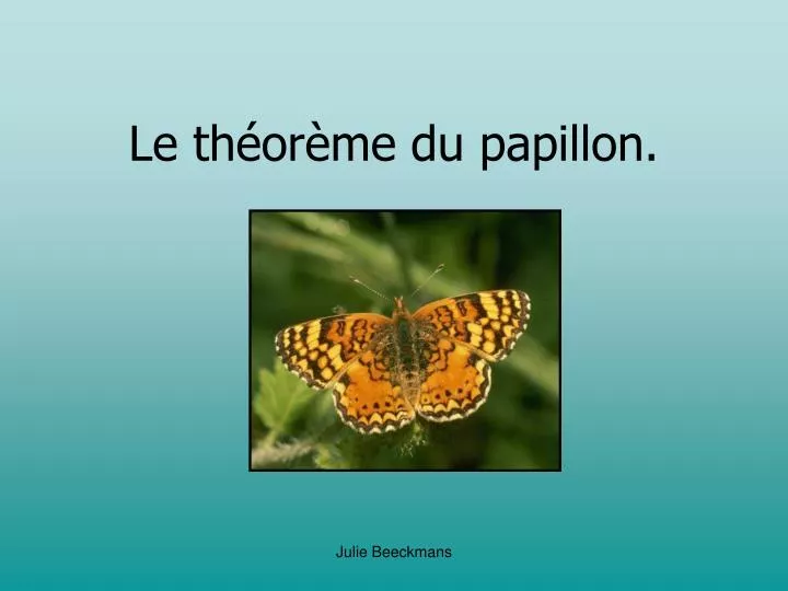 le th or me du papillon