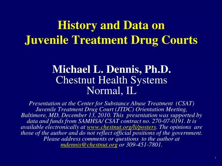 history and data on juvenile treatment drug courts