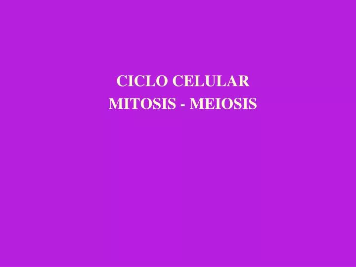 ciclo celular mitosis meiosis