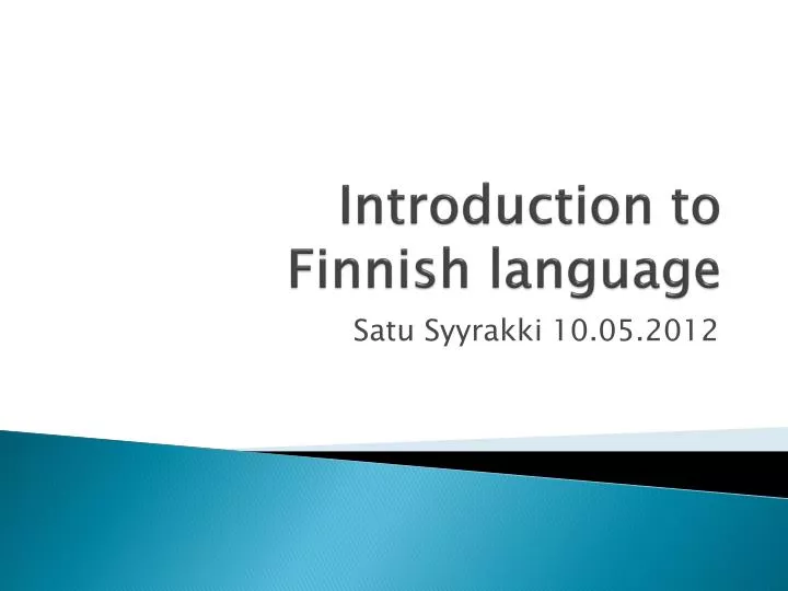 introduction to finnish language