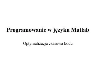 programowanie w j zyku matlab
