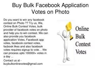 Buy Facebook Votes