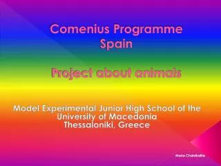 Comenius Programme Spain Project about animals