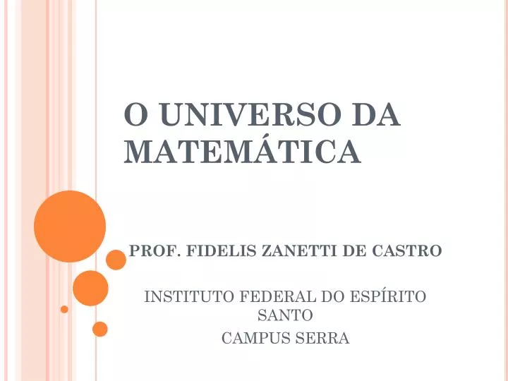 o universo da matem tica